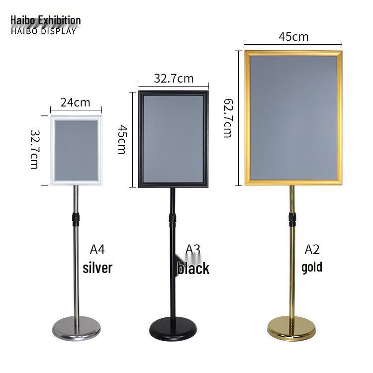 Stainless Steel Vertical Advertising Standee Display Stand for Hotels