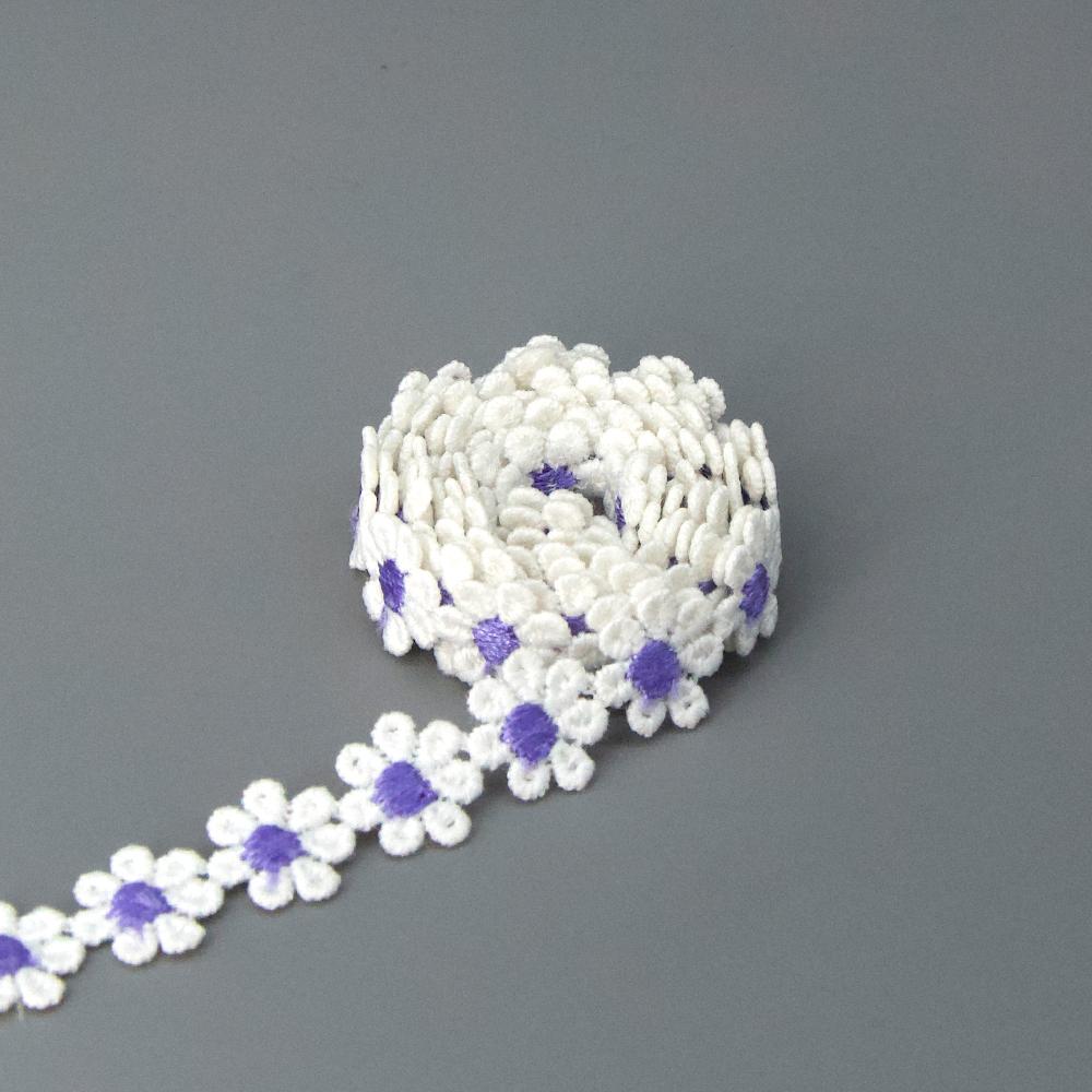 2 Yards Assorted Color Daisy Flower Trim, Embroidery Fabric Sewing Accessories Craft Supplies 14mm