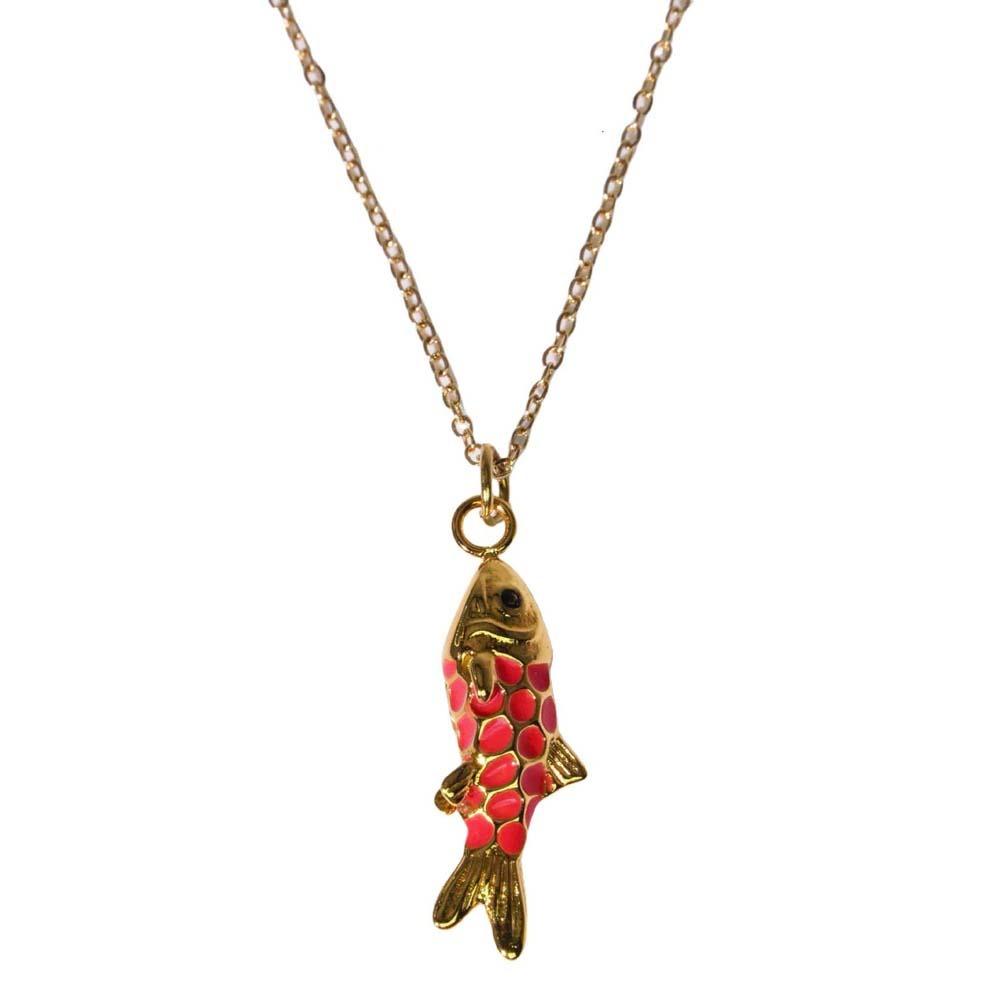 Movable Plated Enamel Fish Choker Ocean Style Enamel Koi Neck Pendant  Accessories