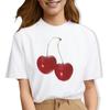 Cherry Bow Print Unisex's T Shirt 2000s Y2k T-Shirt for Girl Cute Summer Tee Shirt Short Sleeve Aesthetic Tops FeUnisex Clothes