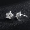 Modian 925 Sterling Silver Hollow out CZ Stud Earrings For Women Girl Dazzling Statement Hypoallergenic Jewelry