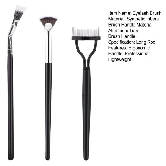 3Pcs/Set Eyelash Brush Comb Ergonomic Angle Scalloped Lashes Brush Separator Tool Portable Women Girls Eyelash Definer Mascara Applicator Brush