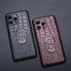 Оригинальный кожаный чехол-крокодил для IPhone 13 14 15 16 17 Pro Max с кольцом-держателем