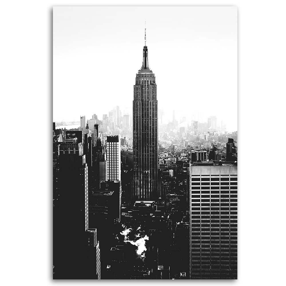 Печать на холсте Черно-белый город