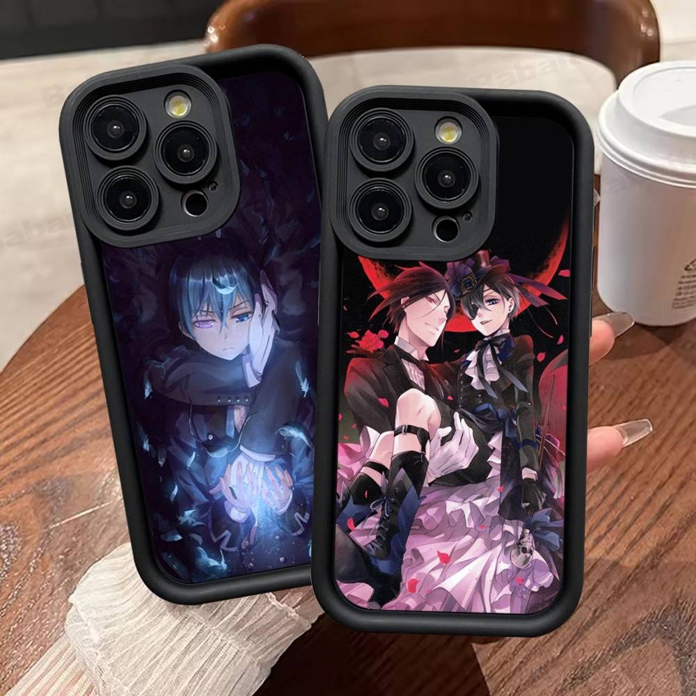 Anime Black Butler Phone Case for iPhone 17 16 15 14 13 12 11 Pro Max Plus Silicone Shockproof Case