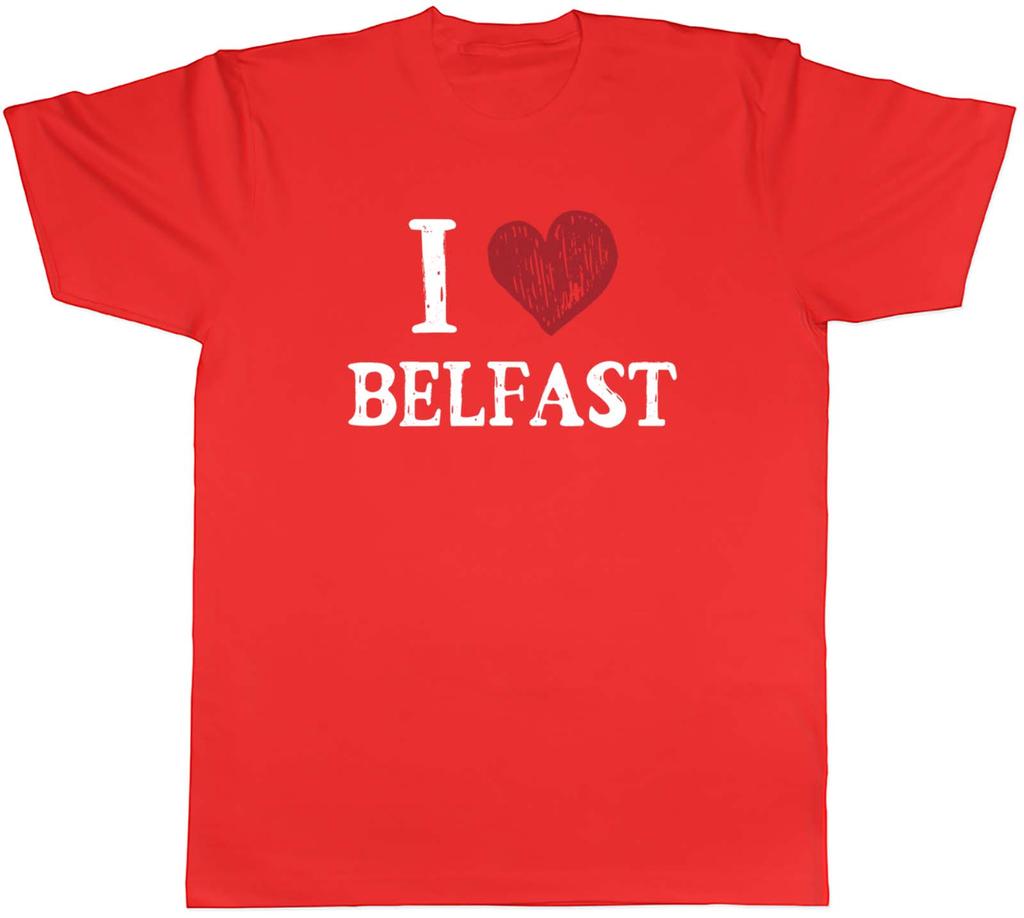 I Love Belfast Mens TShirt Northern Ireland Tee Gift