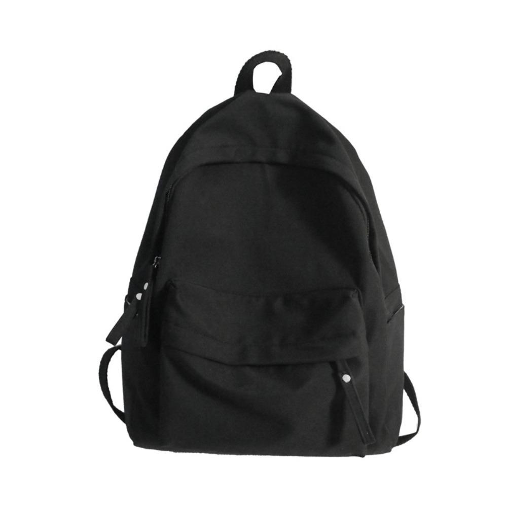 Nylon Teens Schoolbag Large Capacity Travel Bag Fashion Solid Color Backpack  Students