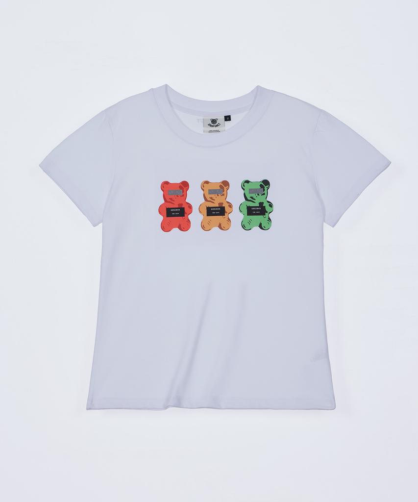 DYSFUNCT Criminals Bear Slim Fit T-Shirt(White)