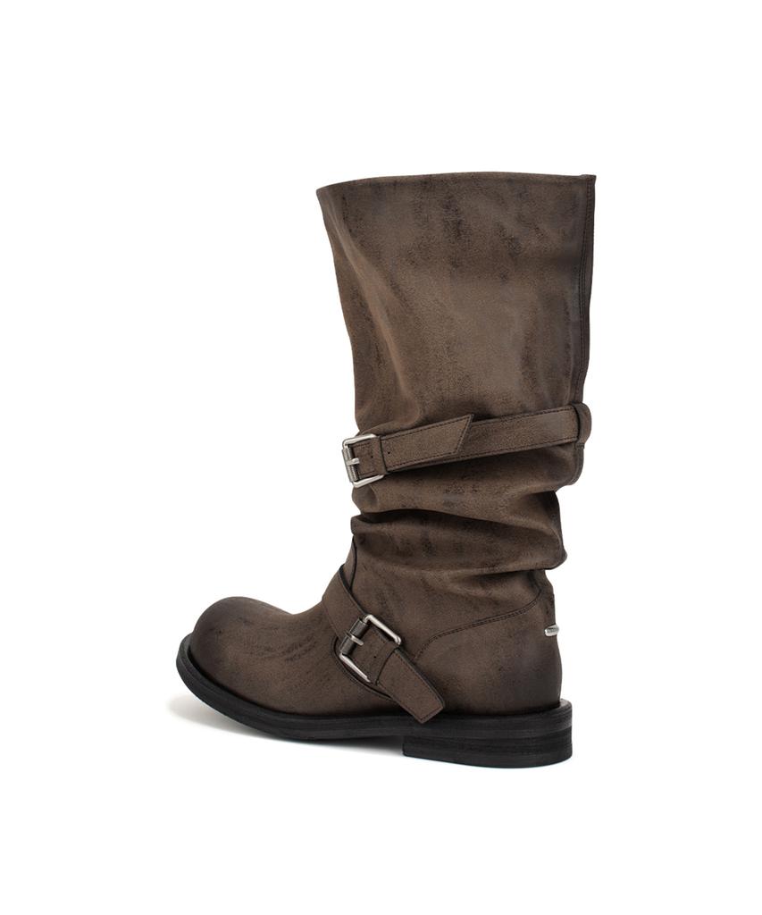 Negative Three (Men )Slouchy Long Boot_Washed Brown