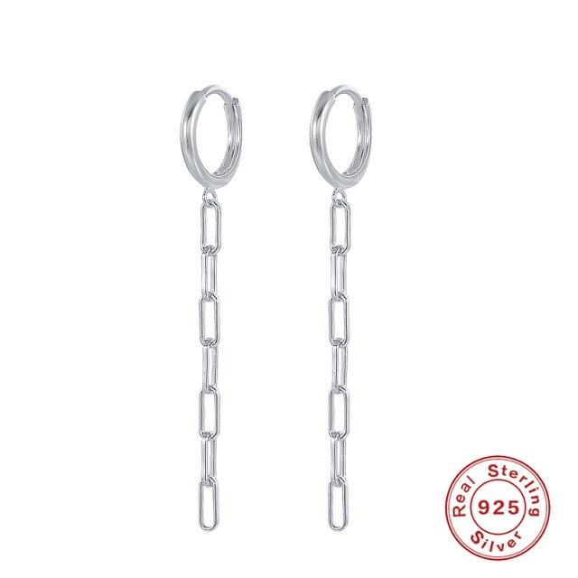 Серьги-кольца из стерлингового серебра 925 пробы с подвесками-цепочками Серьги-кольца S925 Plata для женщин с ретро-подвесками и винтажными кисточками Pendientes