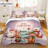 Christmas Snowman Pattern Cartoon Print Duvet Cover 3piece Pillowcase Children's Bedroom Decoration Holiday Celebration Gift