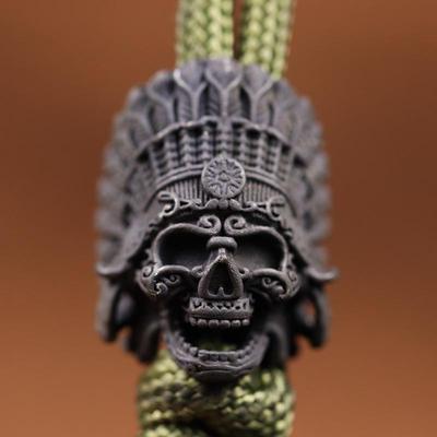 Вождь африканского племени фараон череп голова латунный нож бусины EDC открытый DIY плетеные браслеты из паракорда ремешок подвески аксессуары