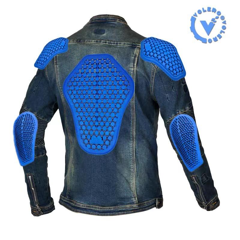 VOLERO Motorcycle Riding Jacket Unisex Casual All-Season Denim Biker Protective Motorbike Gear