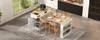 Kitchen Island with Casters, Extendable Dining Table with Foldable Tabletop, Power Strips and Hooks, Sideboard or Bar Table for Dining Room (White)