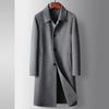 Мужское пальто осень и зима средняя и длинная двухсторонняя тренчкот для среднего и молодого возраста деловая шерстяная однотонная повседневная куртка