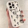 Роскошный черный чехол для телефона с принтом крестов для iPhone 16E 16 Pro 15 14 13 12 11 Pro Max XR XS 7 8 Plus SE2 Ударопрочный мягкий чехол Funda