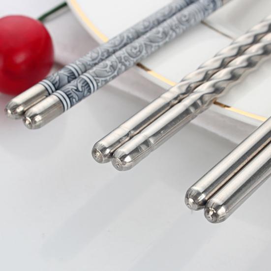 3 пары полезных палочек для еды из нержавеющей стали, простые в использовании, нескользящие серебряные нескользящие палочки для еды для банкета, ресторана, кухни