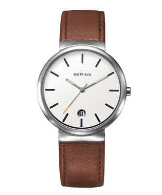 Bering Classic Скандинавские часы из простроченной телячьей кожи для мужчин и женщин, 11035-500-J [Официальный импорт]