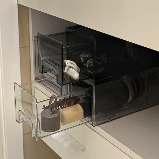 Face Masque Drawer Storage Box Clear PET Large Capacity Multifunctional Stationery Makeup Office Supplies Jewelry Accessories Organizer Container