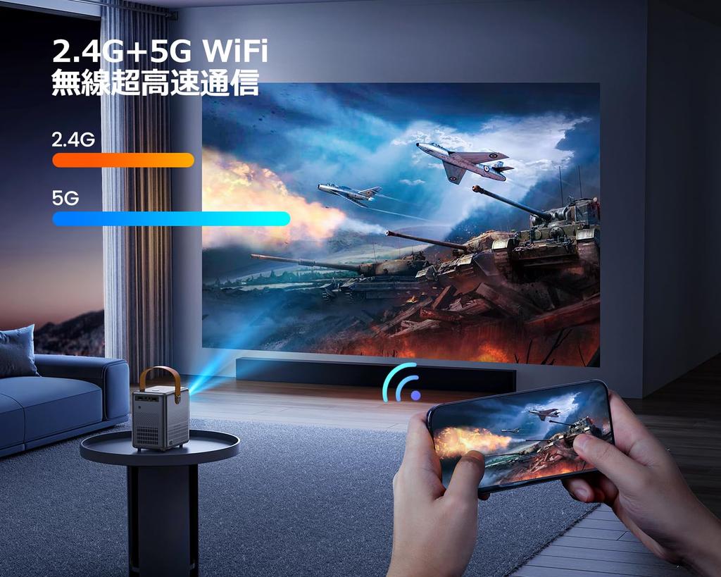 WiMiUS Projector Small Mobile Projector 18000LM Keystone Correction Electric Focus Short Focus Projection 5GWIFI 4K Compatible 1080P Full HD Mini