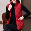 Yousheng Women Winter Vest Coat Thickened Padded Stand Collar Neck Protection Sleeveless Outerwear Zipper Closure Solid Color Keep Warm Waistcoat