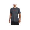 Under Armour Футболка с круглым вырезом и принтом сзади, спортивная на открытом воздухе, с коротким рукавом, мужская, серая 1377559-012