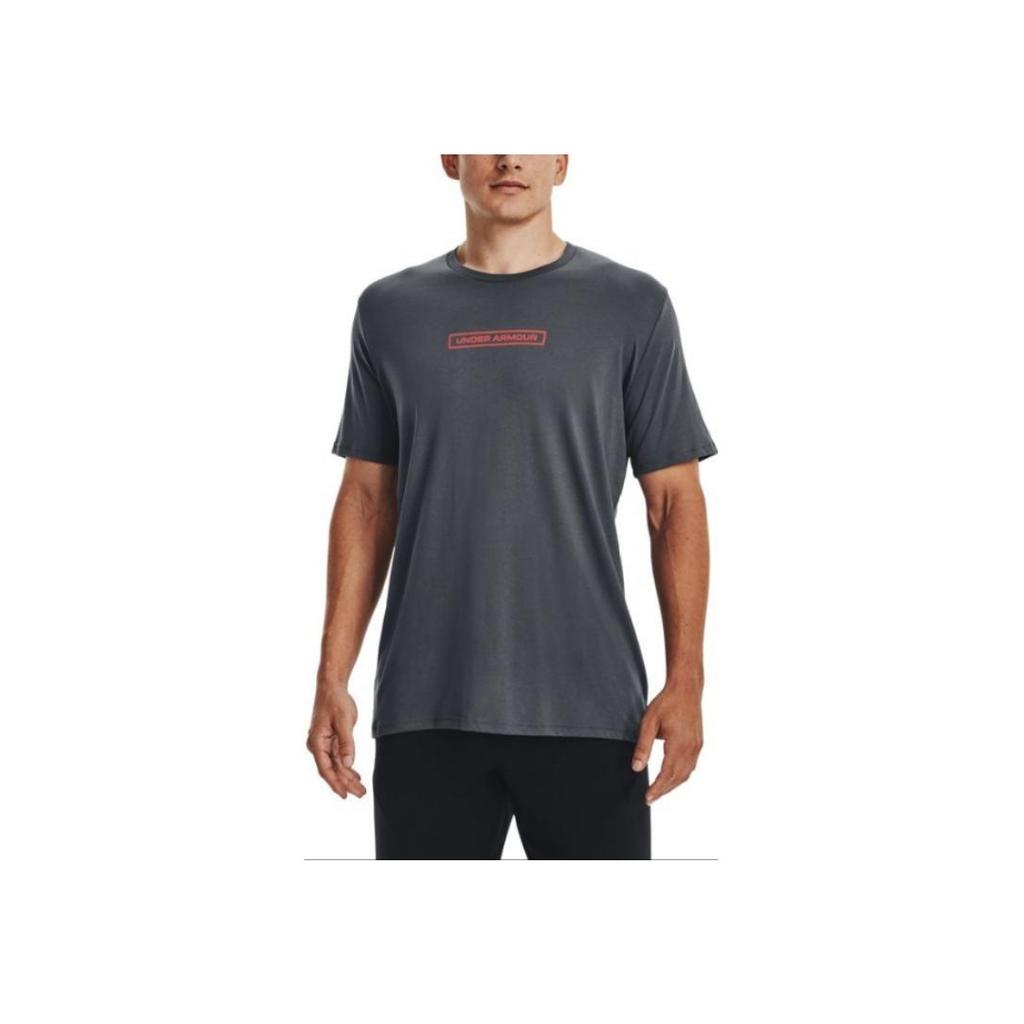 Under Armour Футболка с круглым вырезом и принтом сзади, спортивная на открытом воздухе, с коротким рукавом, мужская, серая 1377559-012