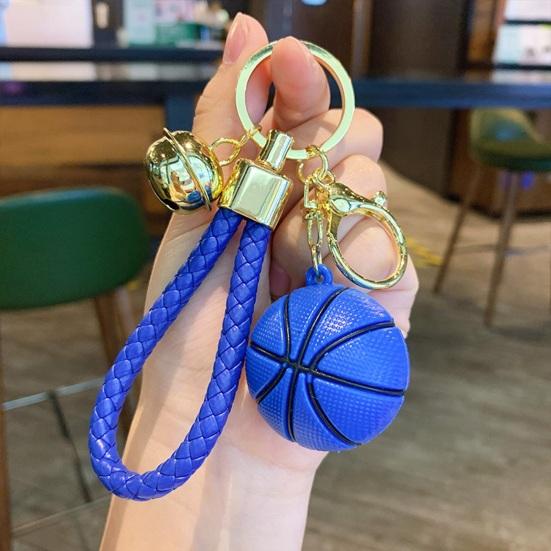Брелок Yousheng с ремешком на запястье и мини-баскетбольным мячом из полированной нержавеющей стали, держатель для ключей, школьный рюкзак, украшение, брелок унисекс