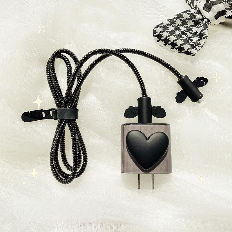 Комплект защиты кабеля для девочек для IPhone 12 13 Pro, защита от быстрой зарядки, USB-кабель для передачи данных, защита линии, защитный кабель Sprial