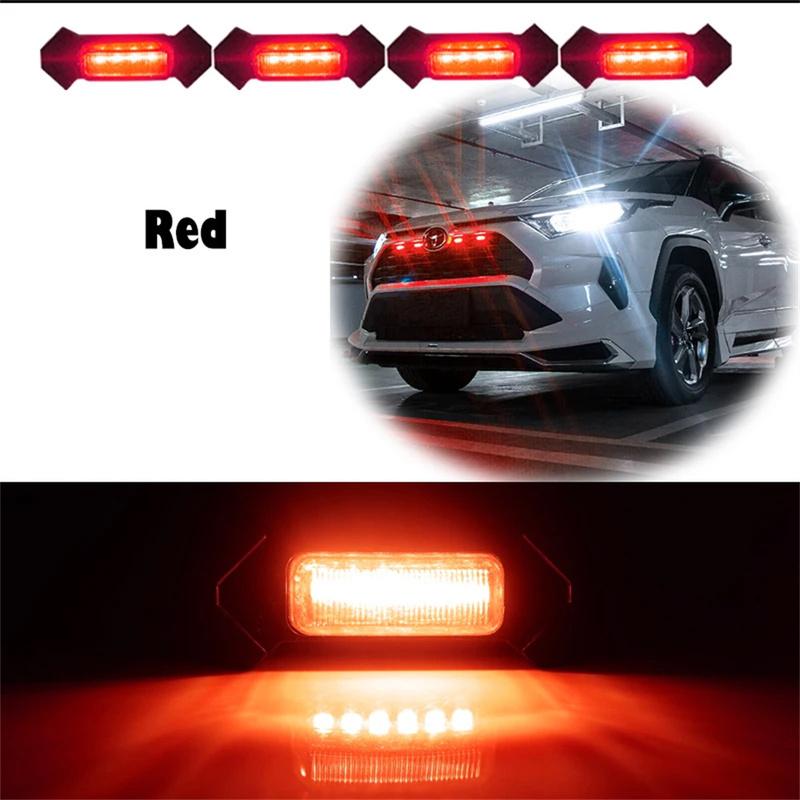 Amber / White / Red LED Raptor Style Front Grille Light w/ Wiring Harness Assemblies For Toyota Tacoma w/TRD Pro Grill 2016-up