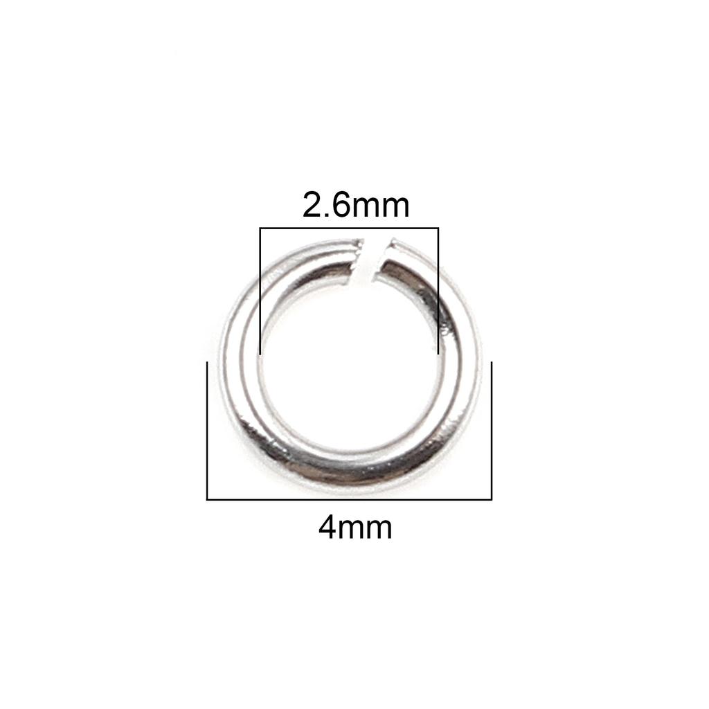100pcs 0.5mm-1.8mm-4mm-16mm Stainless Steel Open Jump Rings Findings Round Silver Color DIY Making Keychain Necklace Jewelry