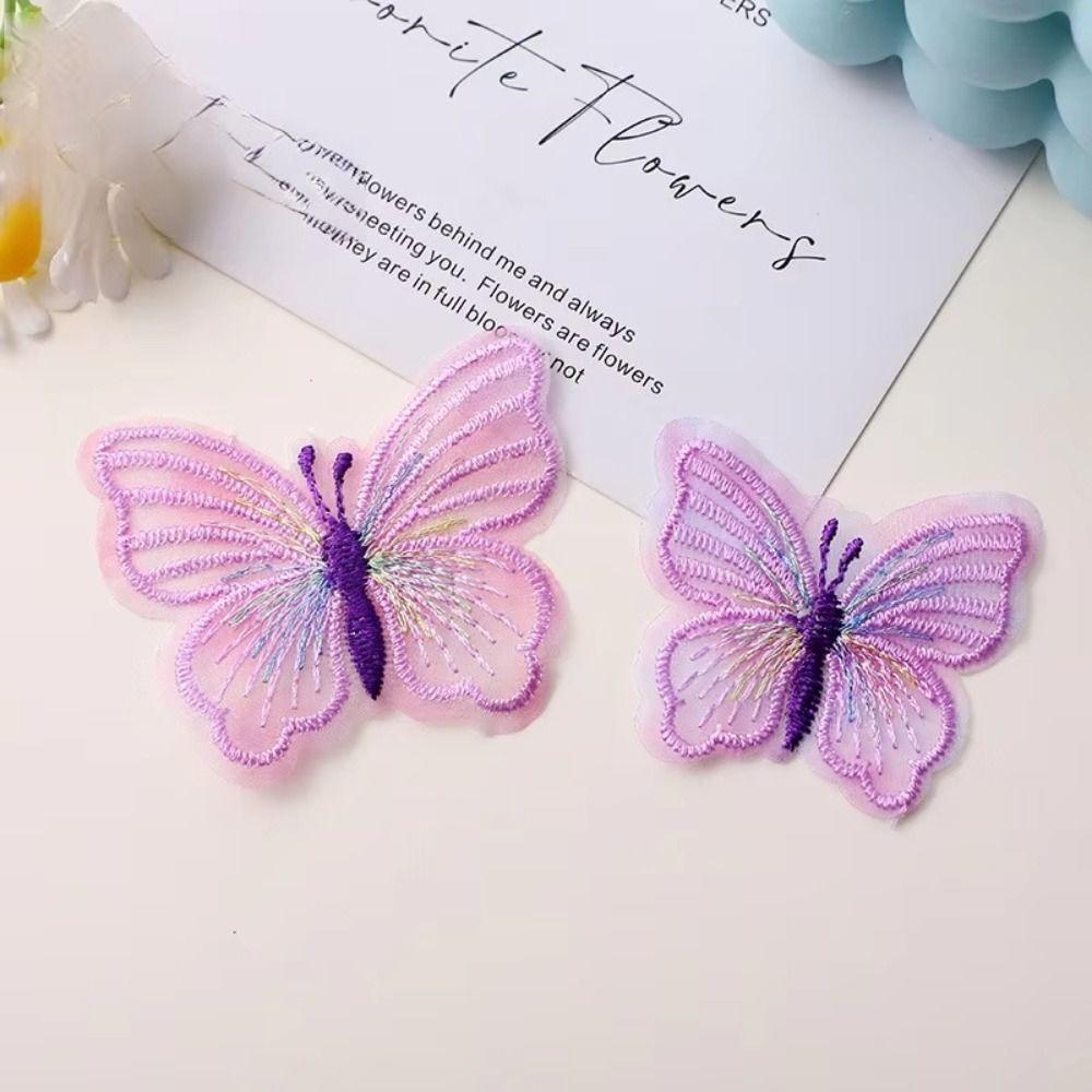 100 шт. Цветные кружевные бабочки-нашивки Однослойные 3D-бабочки Аппликации-бабочки Изысканные DIY-аксессуары