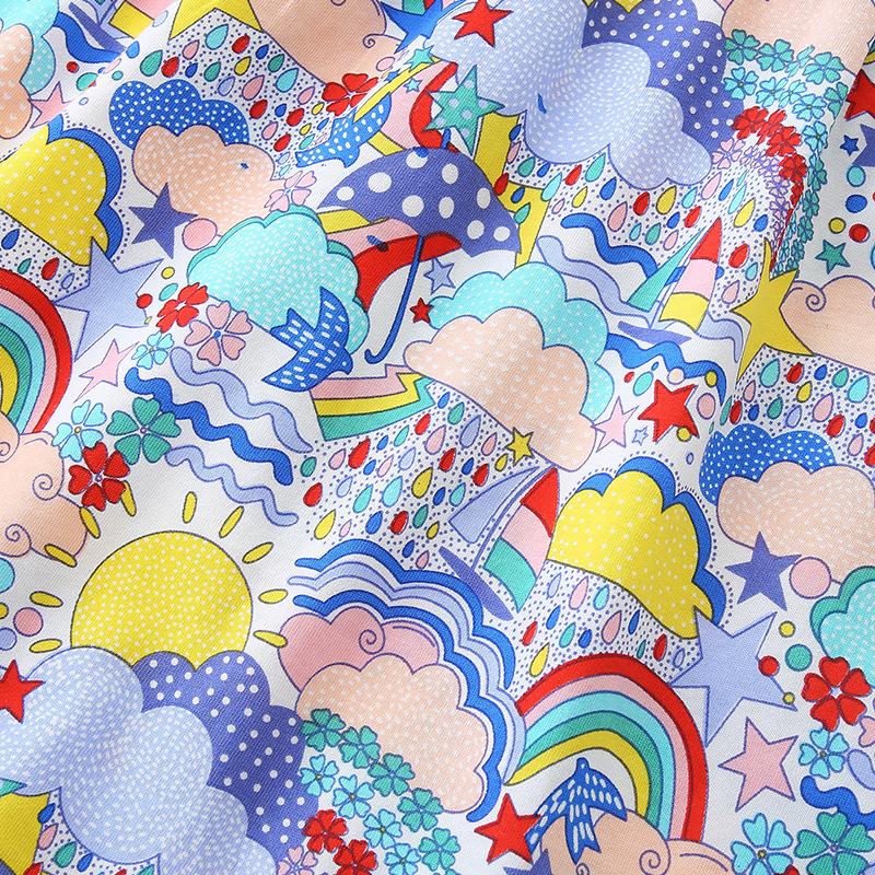 2024 детская одежда, платье для девочек, летнее модное платье принцессы с мультяшным принтом для девочек и малышей, вязаные хлопковые детские платья