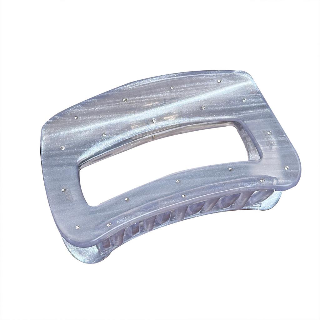 Акриловая заколка-краб для волос большого размера 40 мм с шикарными акцентами из стразов для гламурного образа