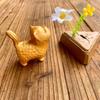 Small Wooden Cat Ornament Wooden Miniature Desk Animal Decoration Gift Animal Miniatures