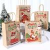 Christmas Kraft Paper Gift Bags Xmas Candy Cookies Gift Tote Bag Christmas Decoration 2025 for Home Navidad Noel New Year 2025