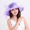 Flower Sun Cap Wide Brim Bucket Hat Elegant Bridal Wedding Hat  for Women