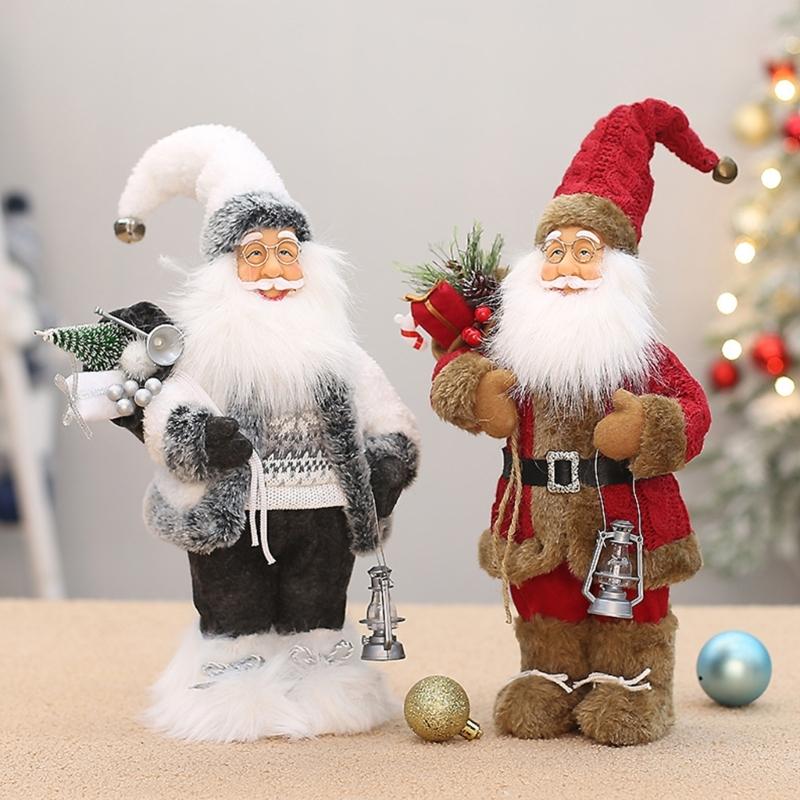 Santa Clause Ornament 12Inch High Santa Figure Christmas Decoration For Mantles Shelf Desktop Display Indoor and Outdoor