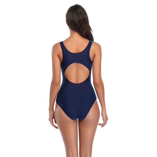 Chic Lady Monokini Color Matching Swimming One Piece Underwater Performance Bathing Suit Lady Garment