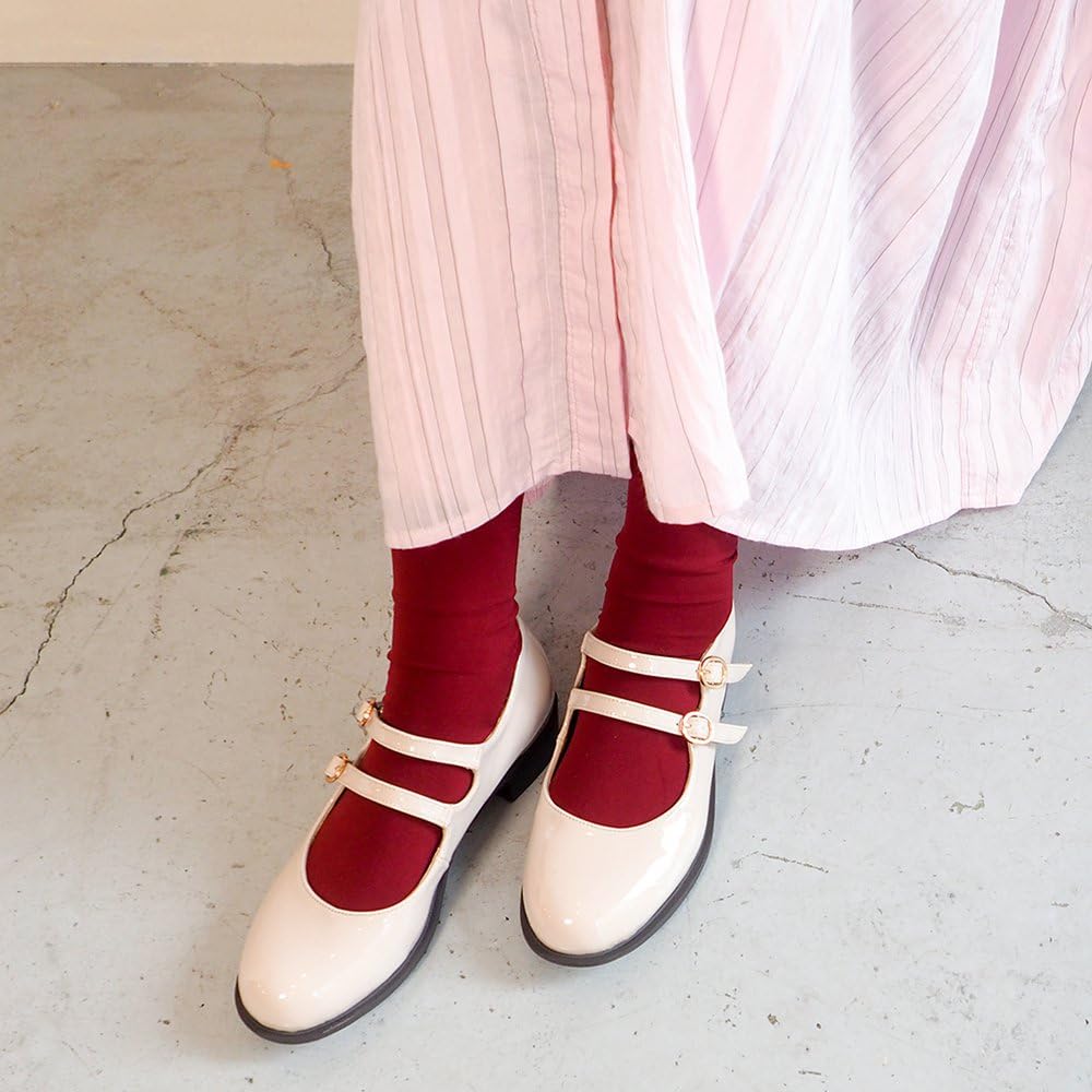 Туфли-лодочки с длинными двойными ремешками для любых погодных условий, удобные для ходьбы, широкие, на высоком каблуке, идеально подходят для дождливой погоды, низкие, классического стиля от Daddy Long Legs, японская обувь