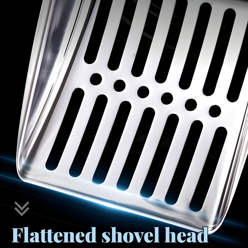 Совок для кошачьего туалета из нержавеющей стали - Предотвращение просыпания песка, Прочная и легко моющаяся металлическая лопатка для кошачьих экскрементов, Гигиеничный инструмент для уборки отходов домашних животных