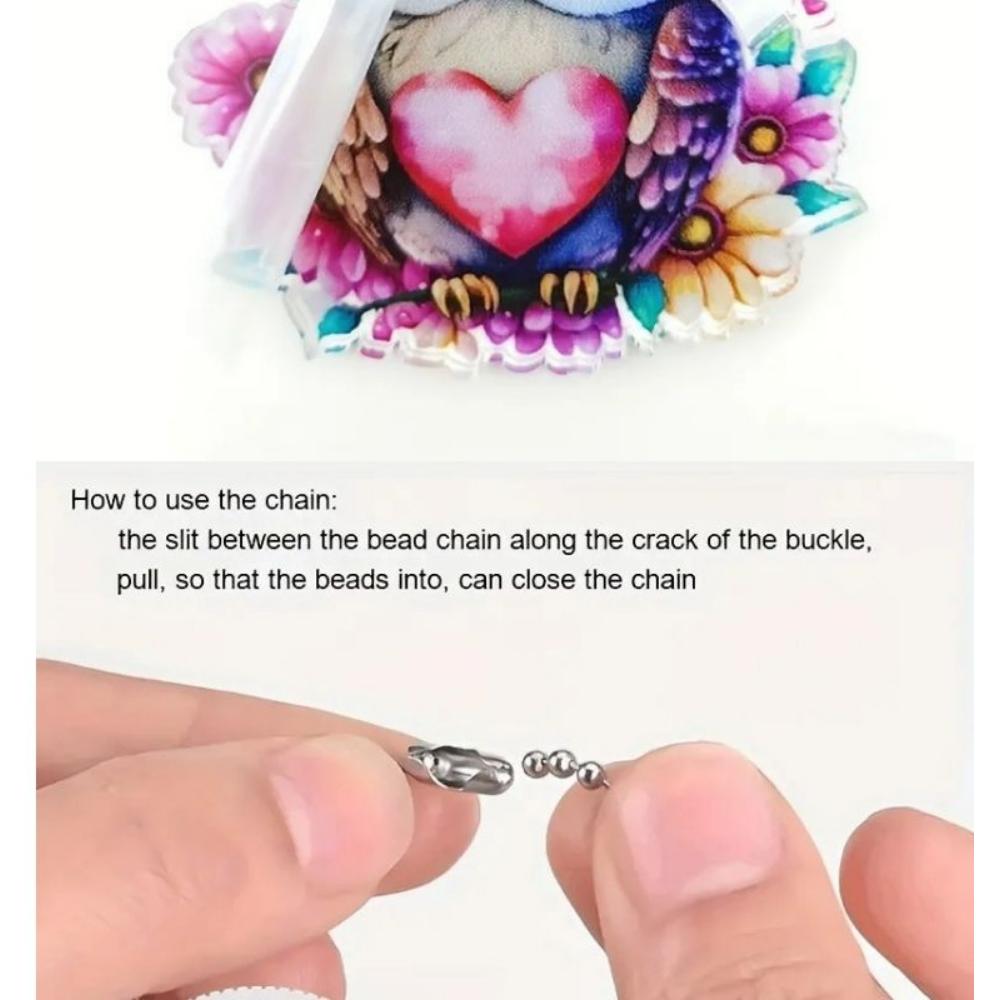 Love Owl 2D Acrylic Decorative Pendant, Interior Pendant, Car Interior Rearview Mirror Decorative Pendant, Backpack Pendant Keychain