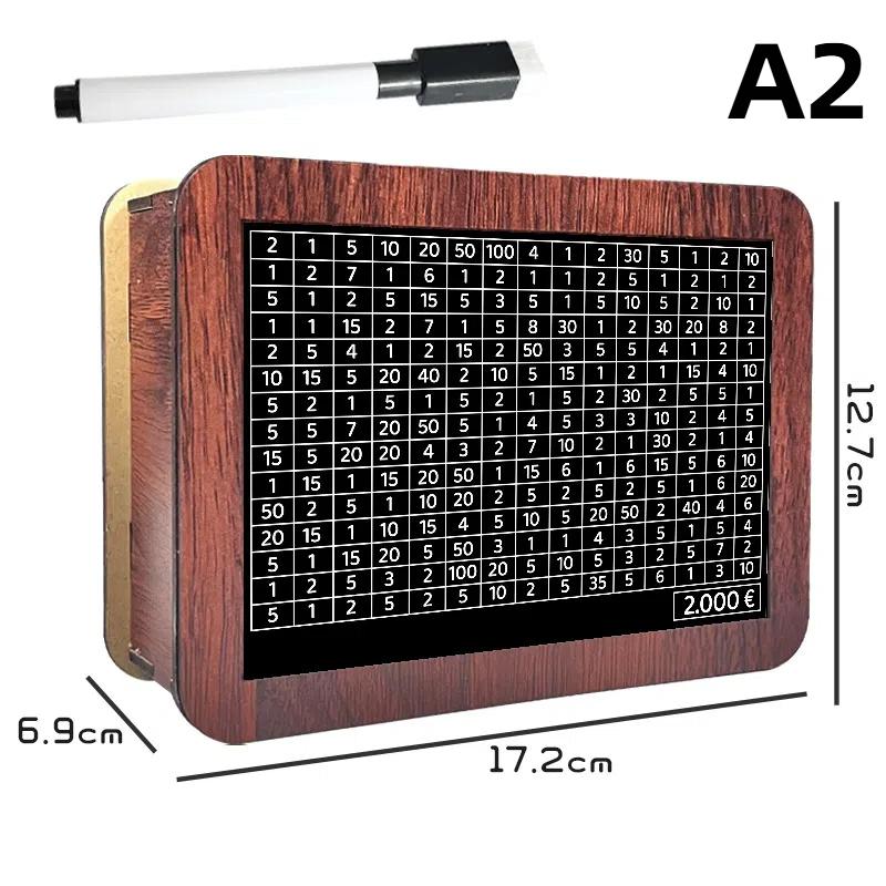 Копилка деревянная копилка 1000/2000/3000/5000/10000 евро с копилкой многоразового использования с целью сбережения и коробками с числами