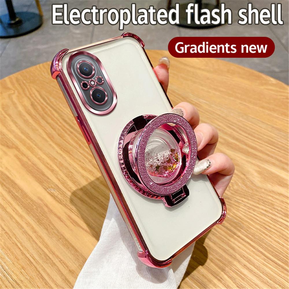 Магнитный чехол-подставка с зыбучим песком для Huawei Nova 10 Pro 12 11 10 7 9 8 Pro SE, градиентный блестящий чехол-подставка, противоударный мягкий чехол