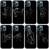 Black Sexy Line Art Rose Lover Case For Apple iPhone 14 13 12 Mini 11 Pro Max 7 8 XR X XS 7 8 Plus SE 2020 2022 Soft Cover