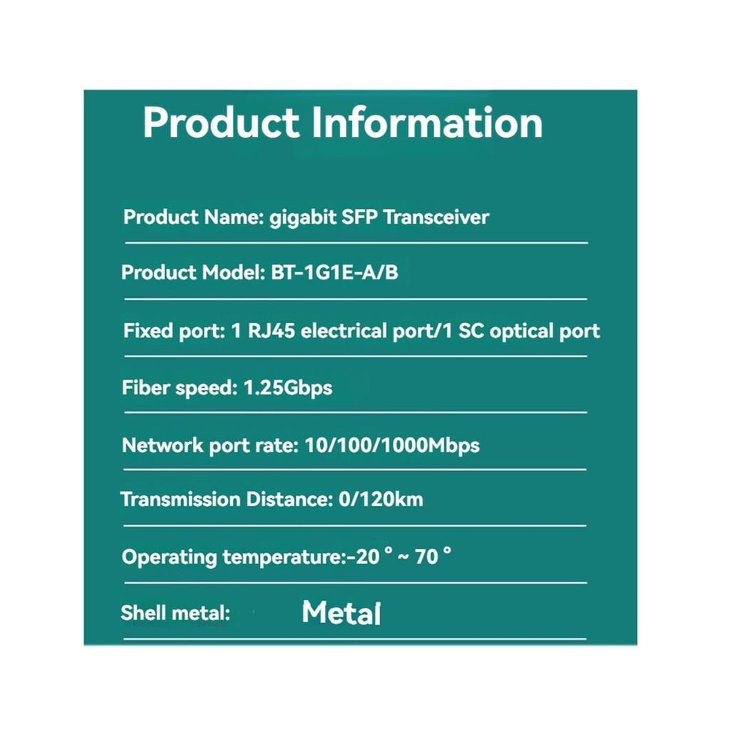 A12E-1Pair 10G SFP+ Fiber To RJ45 Media Converter RJ45 To SFP+ 10/100/1000M/2.5G/10G Ethernet Converter Transceiver