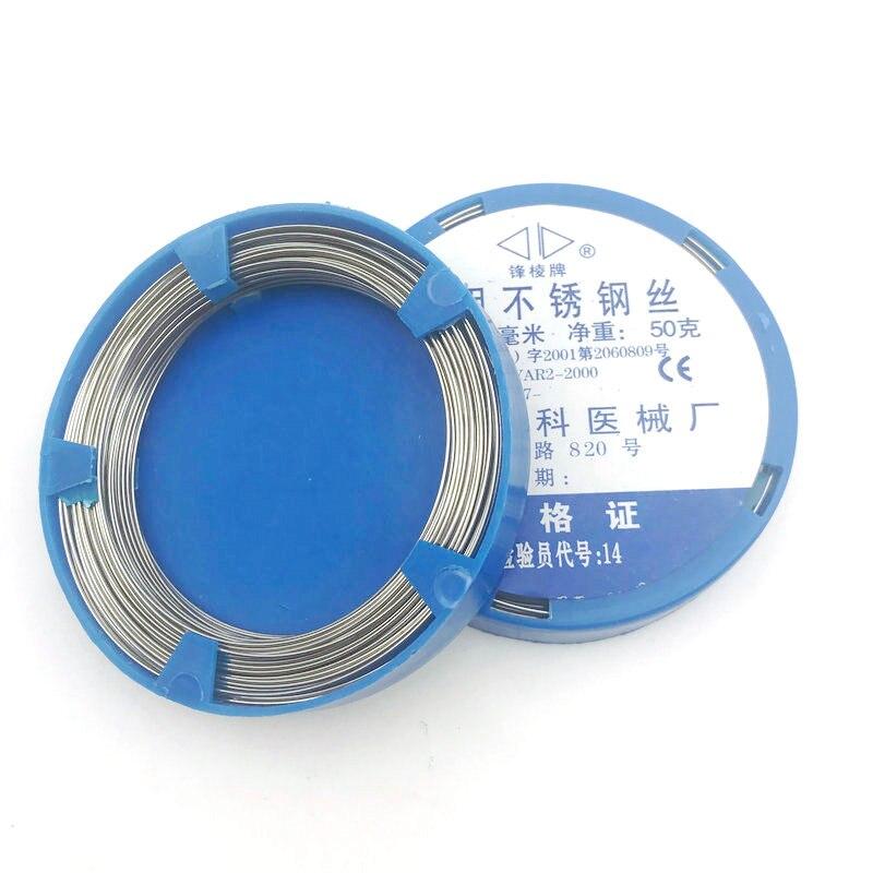 50 г стоматологическая проволока из нержавеющей стали для ортодонтических зубов, хирургические инструменты 0,5/0,6/0,7/0,8/0,9/1,0/1,2 мм