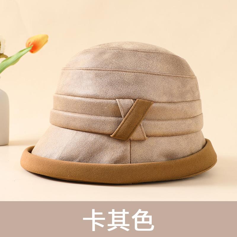 Мамина шляпа женская осень и зима новая шляпа-ведро для среднего пожилого человека модная шляпа для пожилого человека бабушки пожилой женщины шляпа-котелок теплая