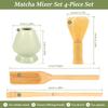 Набор венчиков для японского матча для начинающих, стартовый набор, инструмент для приготовления матча, аксессуары с PP венчиком, керамической подставкой, бамбуковой ложкой, чайной ложкой