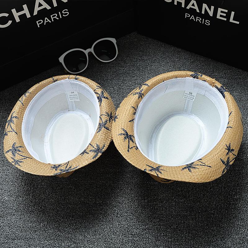 Модель «родитель-ребенок», шляпа Beach Wind Travel Coconut Tree Printed Papyrus Jazz Hat, шляпа-панама Seaside Sun для мужчин и женщин